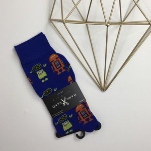 Marc Ecko Blue Robot Socks NWT